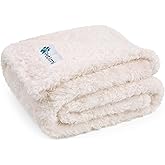 PetAmi Dog Blanket for Small Medium Dogs Beige, Fluffy Soft Puppy Blanket, Sherpa Fleece Cat Blanket for Kitten Doggie, Calming Pet Blanket Throw for Couch Sofa Bed Washable, Medium 29x40
