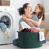 Maliton Extra Large Laundry Basket 50 x 33 cm Foldable Blackish Green view 6