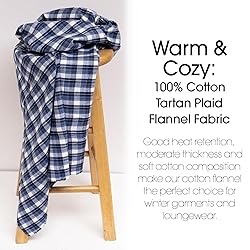 Pico Textiles 1 Yard Blue Tartan Plaid Flannel