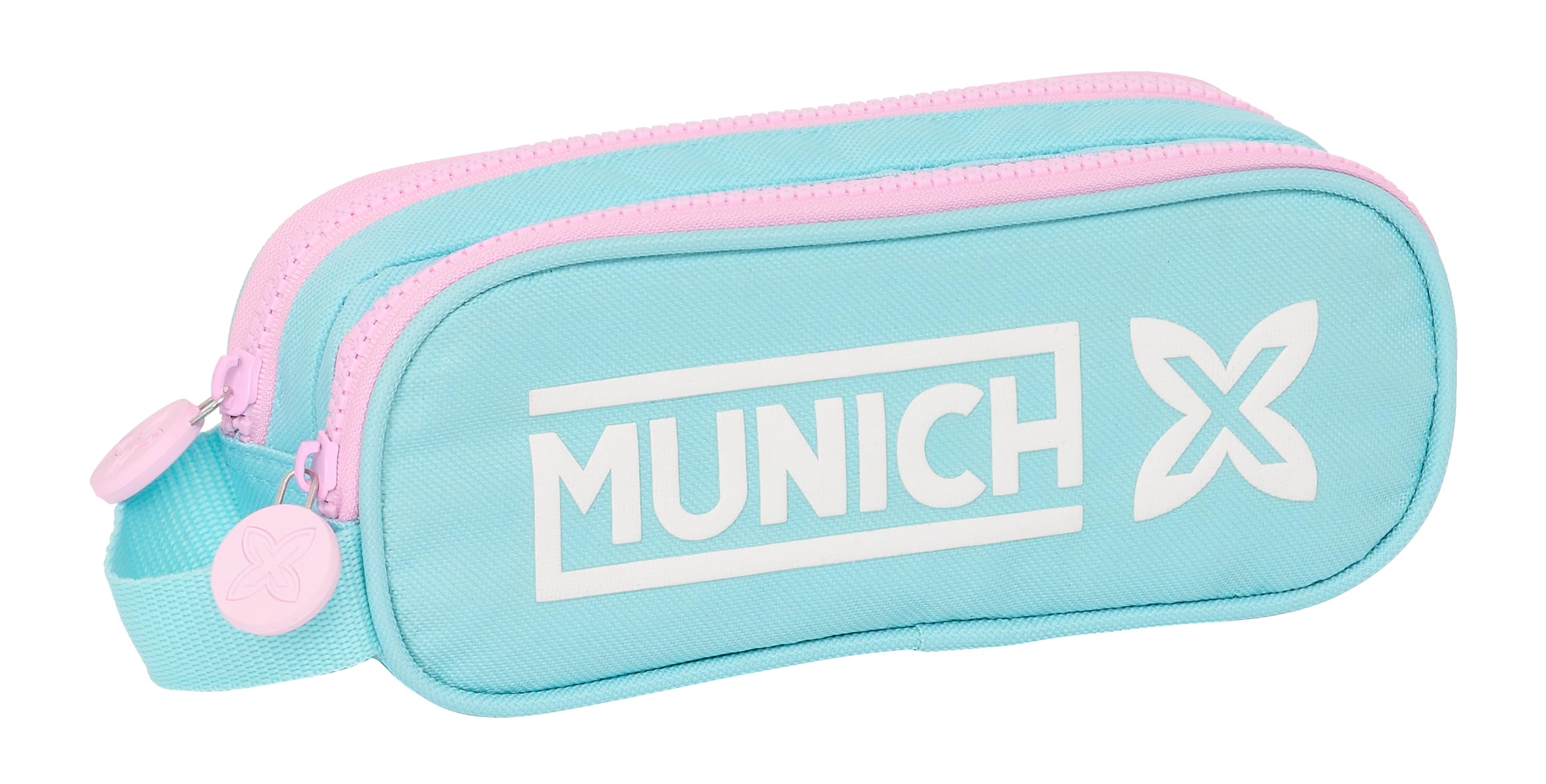 Safta Munich Heaven – Double Child's Pencil Case, Children's Pencil Case, Ideal for School Children, Comfortable and Versatile, Quality and Resistance, 21 x 6 x 8 cm, Sky Blue, Light Blue, Estándar,