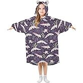 JHKKU Wearable Blankets for Kids, Super Soft Warm Cozy Oversized Blanket Hoodie, Gifts 3-14 Y Boys Girls Teens with Pocket