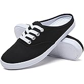 TUOPIN Women's White Slip-On Canvas Loafers Shoes Comfortable Lightweight Mules,Breathable Casual Walking Shoes for Everyday Wear