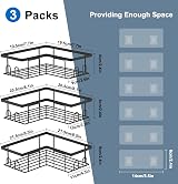 UUlioyer Corner Shower Caddy 3-Pack Black Rustproof No-Drill Shelf view 6