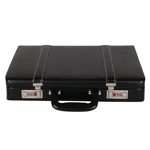 C Comfort Faux Leather Office Briefcase Black