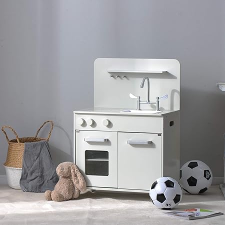 Amazon Iestaringおままごと 子どもキッチン 木製 調理器具付き ままごとセット 誕生日 台所 知育玩具 子供用 子供 収納 まねっこ コンロミニキッチン おもちゃキッチン キッズ ベビー プレゼント グレー セット おもちゃ