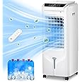 Uthfy 1800 CFM Evaporative Air Cooler, 32 Inch Swamp Cooler Air Conditioner with 4.2 Gal Water Tank, 120°Oscillation, 12H Timer, 3 Speed, 4 Modes, Remote, Portable Cooling Fan for Bedroom, Living Room