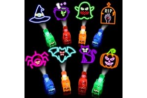 Mikulala 24 Pack Halloween Party Favors Light up Finger Lights for Kids, Halloween Goodie Bag Stuffers , Non Candy Halloween Toys for Classroom Prizes Trick or Treat Gifts