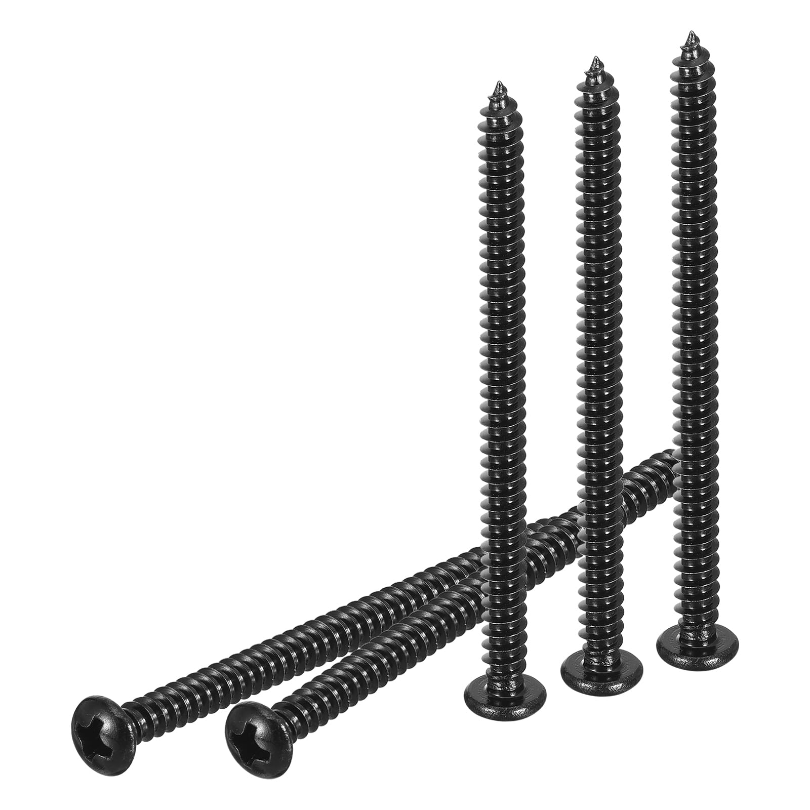 DTGN #8x2-3/8" Phillips Pan Head Self-tapping Screw - 100Pack - Black Oxide 304 Stainless Steel Sheet Metal Screws Wood Screws — image 1