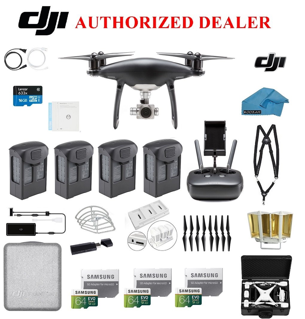 DJI Phantom 4 PRO Obsidian Black Quadcopter Drone with 1inch 20MP 4K Camera KIT, 4