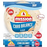 Mission Carb Balance Burrito 10" Flour Tortilla 2 Pack | 6 ct., 15 oz. | (12 Tortillas) | Low Carb, Keto Friendly | High Fiber, No Sugar