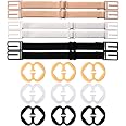 Bra Strap Clips 9-Piece Set - Adjustable Non-Slip Bra Straps Holder For Racerback Conversion (Black/White/Beige)