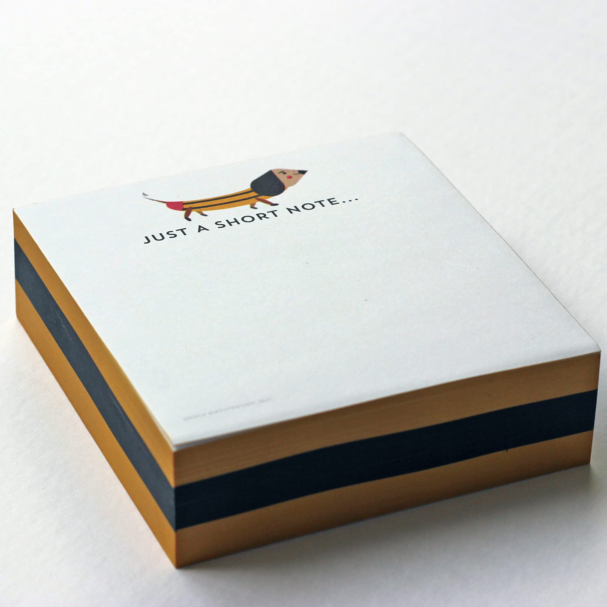 Nancy Nikko Dachshund (Short Note) Sticky Note Cube - 3 3/8'' x 3 3/8'' x 1''