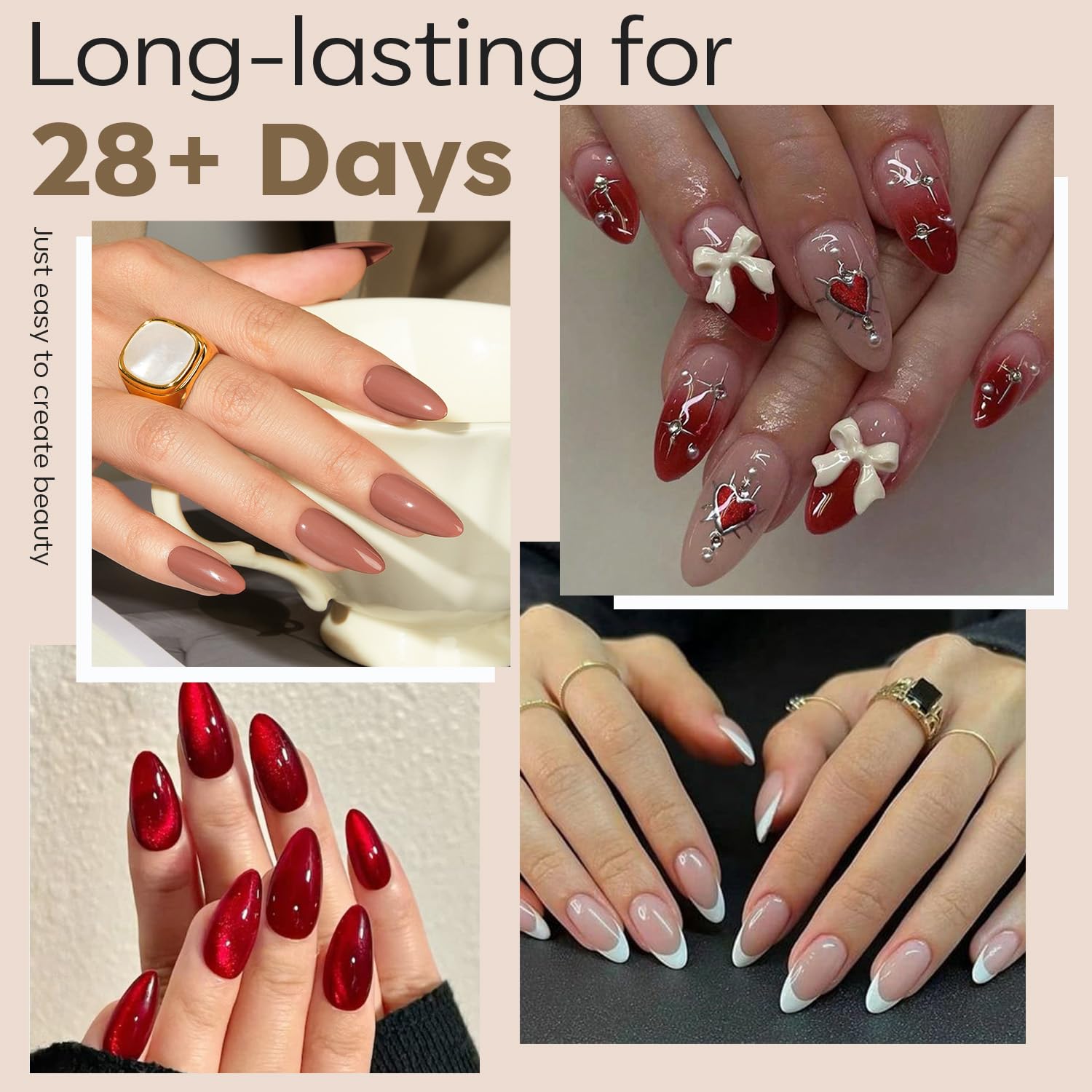 modelones Medium Almond Nail Tips, Pre-shaped Soft Gel Tips Fake Nails False Acrylic Clear Full Cover Press on Extension Kit Gel Manicure DIY at Home 216PCS 12Sizes - Image 2