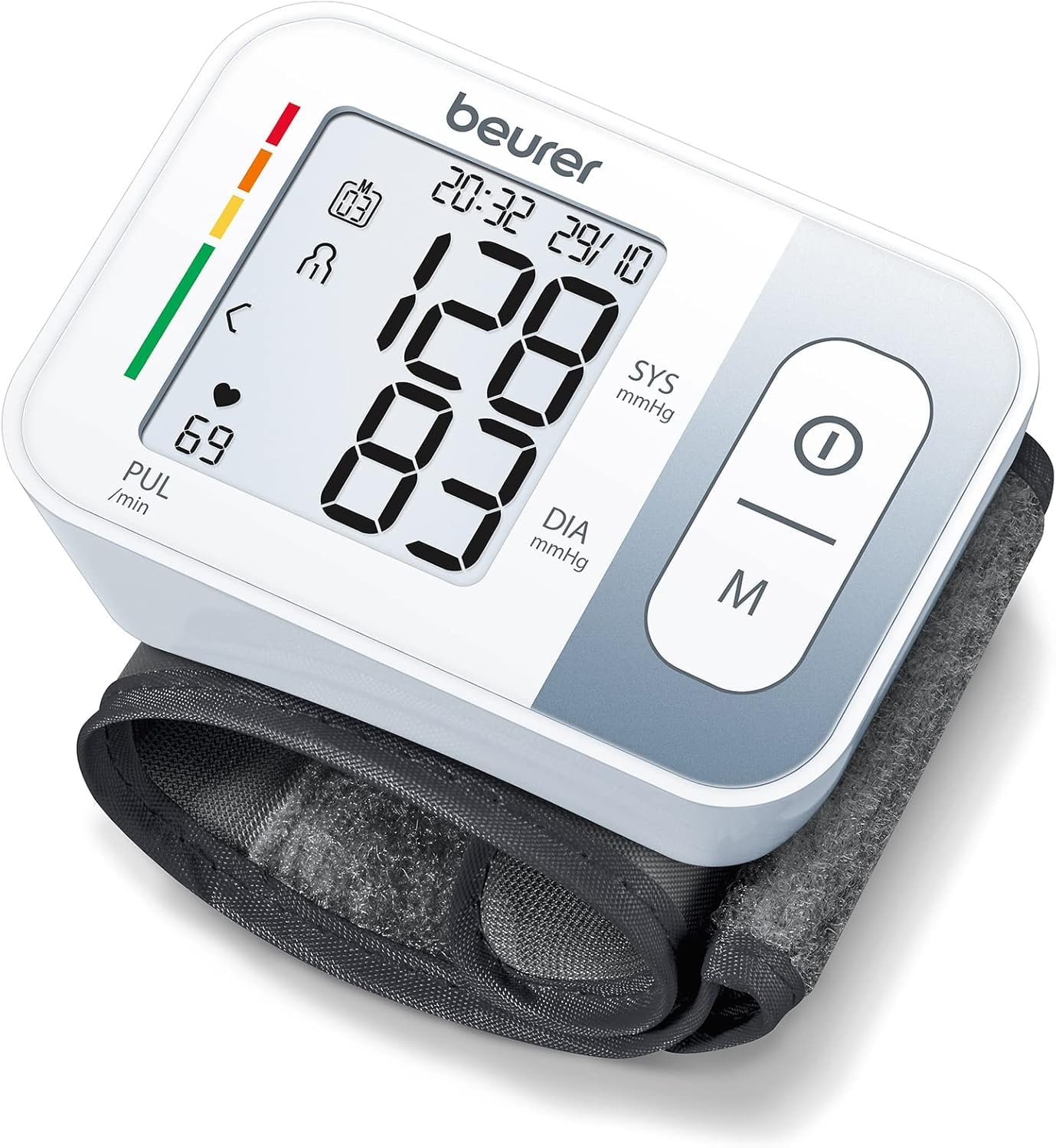 Beurer BC28 Wrist Blood Pressure Monitor With Arrhythmia Detection, Fully automatic blood pressure & pulse measurement, Colour-coded WHO risk indicator, Certified medical device
