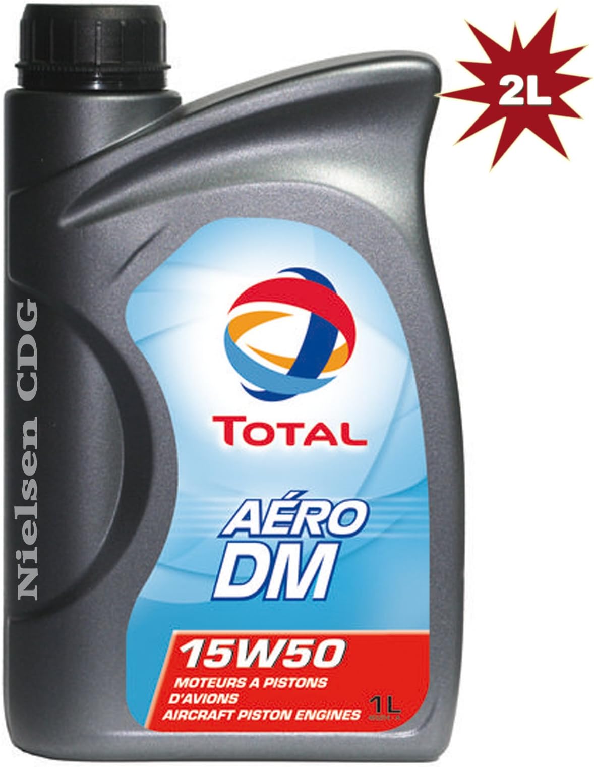 Total Aero DM 15W50 - Aircraft Oil For Piston Engines - 2 Litre