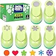 UCEC Paper Punches for Crafting, Hole Punch for Kids, 1 Inch Craft Hole Punch Shapes, 6PCS Kids Hole Puncher Shape Cutters for Crafts, Star Heart Flower Punch for School Crafting & DIY Projects