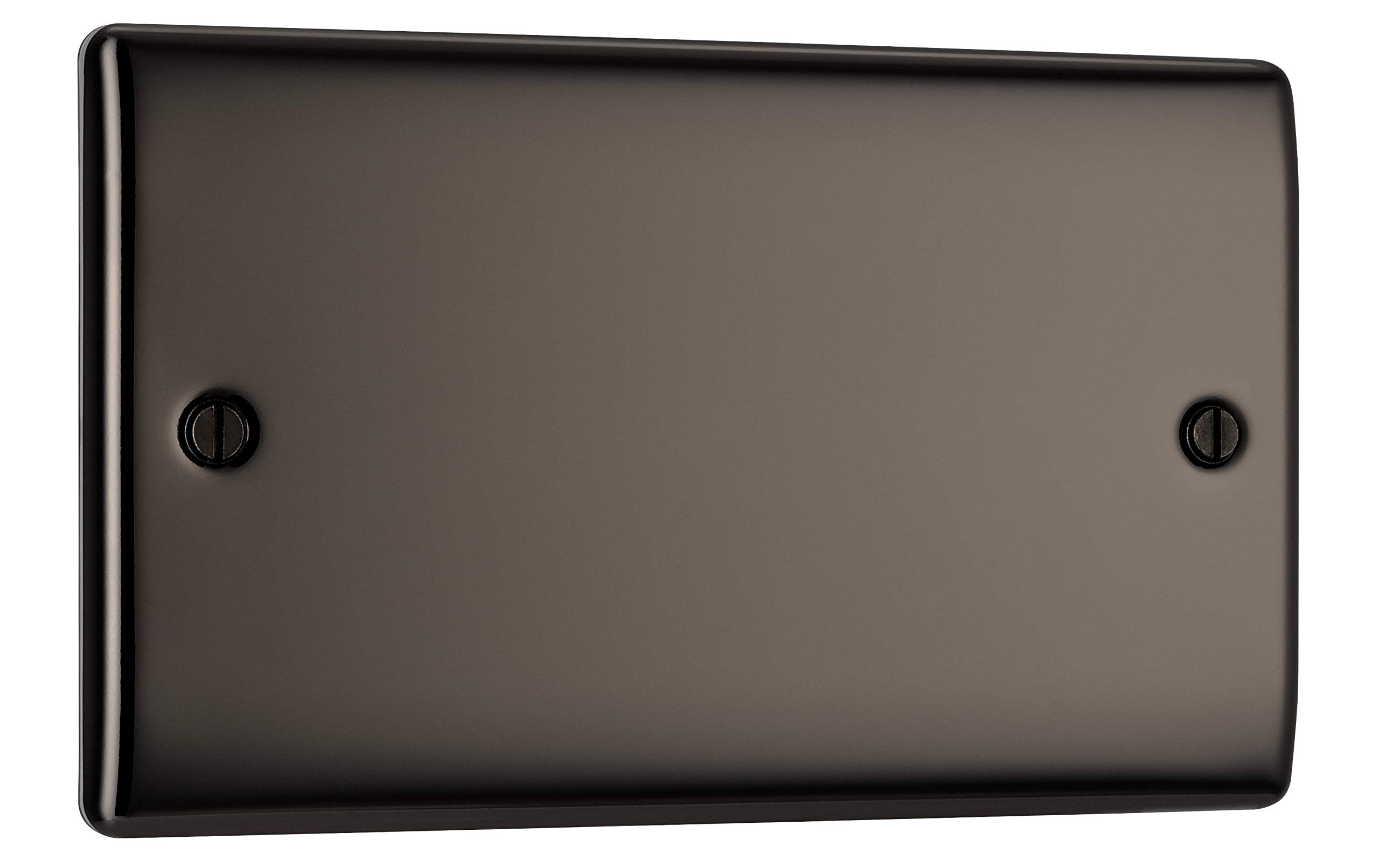 BG Electrical Double Blank Plate, Black Nickel