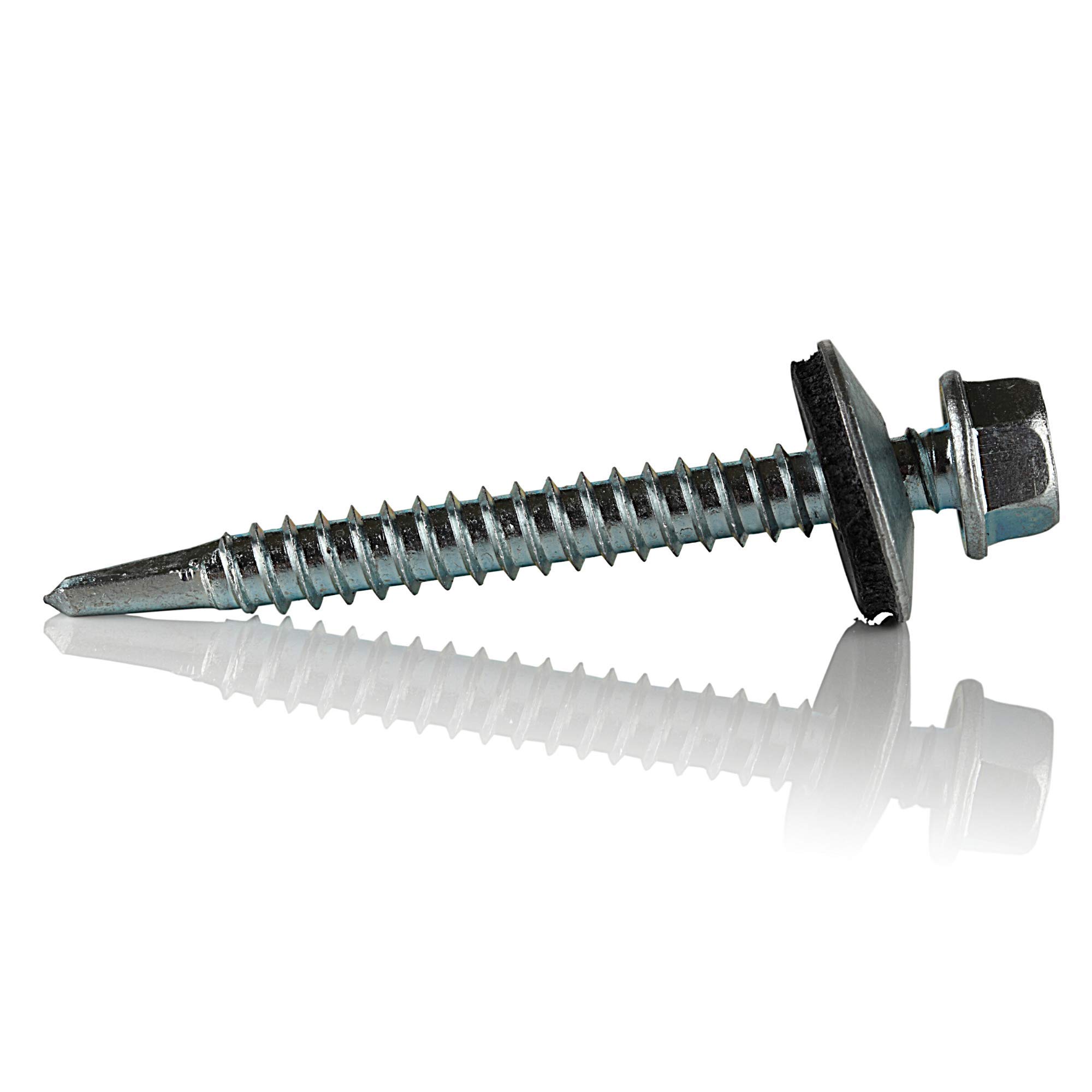 DOJA Industrial | SELF Tapping Screws Metal M6 | Pack 75 | 6,3 x 50 mm | Self Drilling hex Head Screws with Washer | Steel Roofing Screws for Screw Drill Bodywork Cladding Screws Metal or Cover