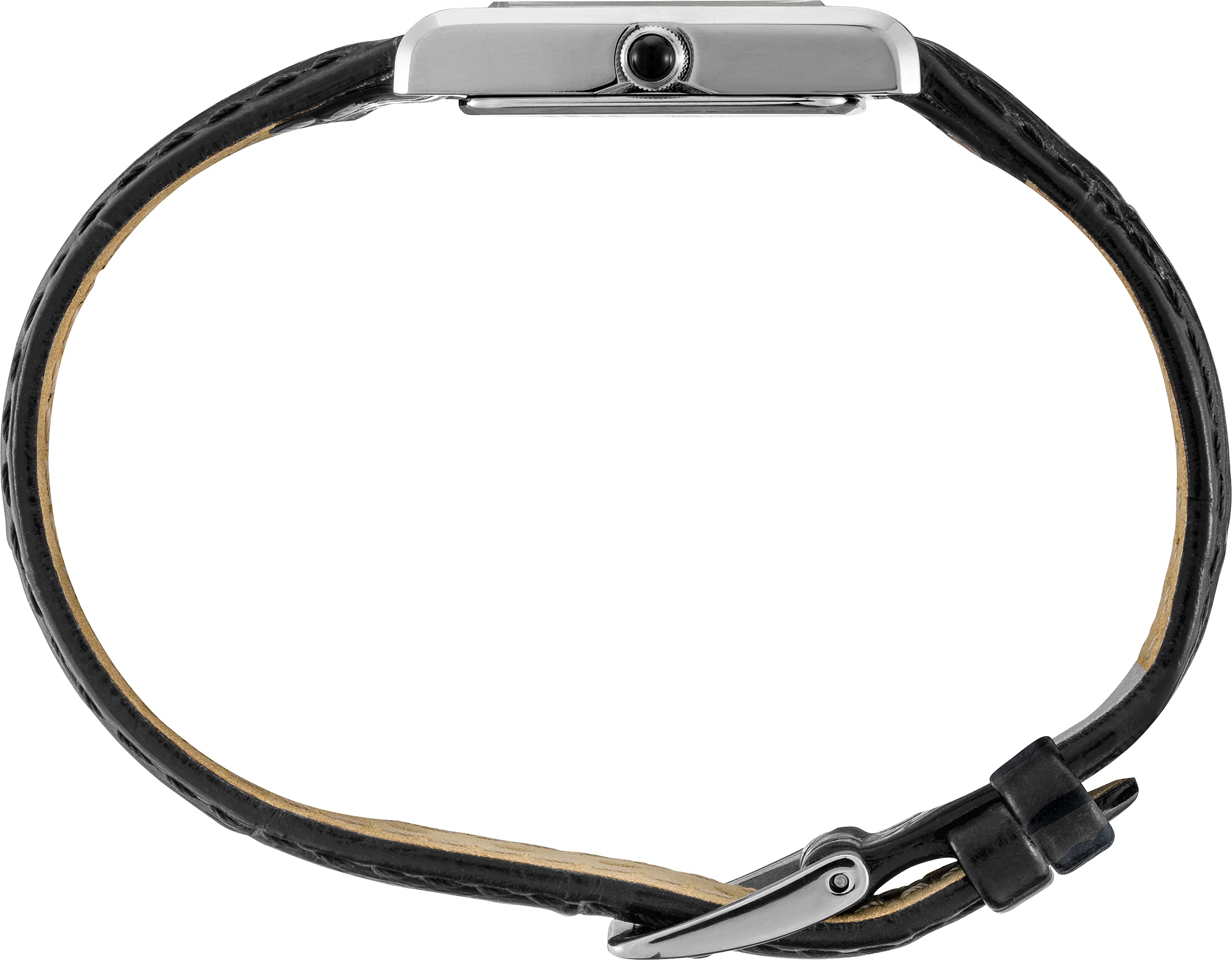 SEIKO Essentials Watch for Women - Essentials - Water Resistant with Stainless Steel Rectangular Case and Leather Strap
