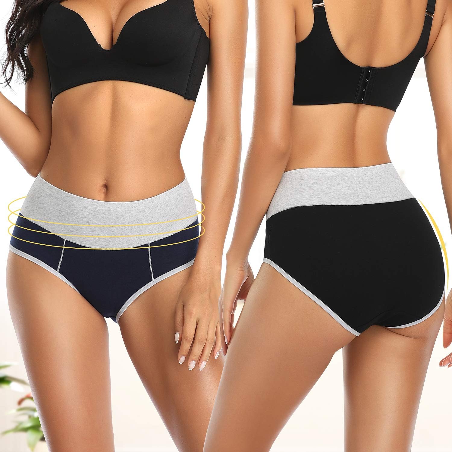 UMMISS Underwear for Women High Waisted Soft Comfy Stretch Full Coverage Ladies Breifs Womens Cotton Underwear Multipack at  Women’s Clothing store