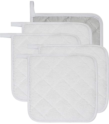 Cwmiibili 16-Piece Sublimation Blank Oven Mitts & Pot Pad Set – White Polyester, Heat Transfer Ready – DIY Kitchen Accessories For Heat Press Printing