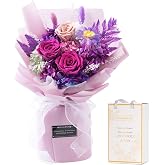 lovenfold Preserved Flowers for Delivery, Purple Rose Bouquets That Last 1-3 Years, Birthday Flowers Gifts for Women Mom Grandma Wife Friends