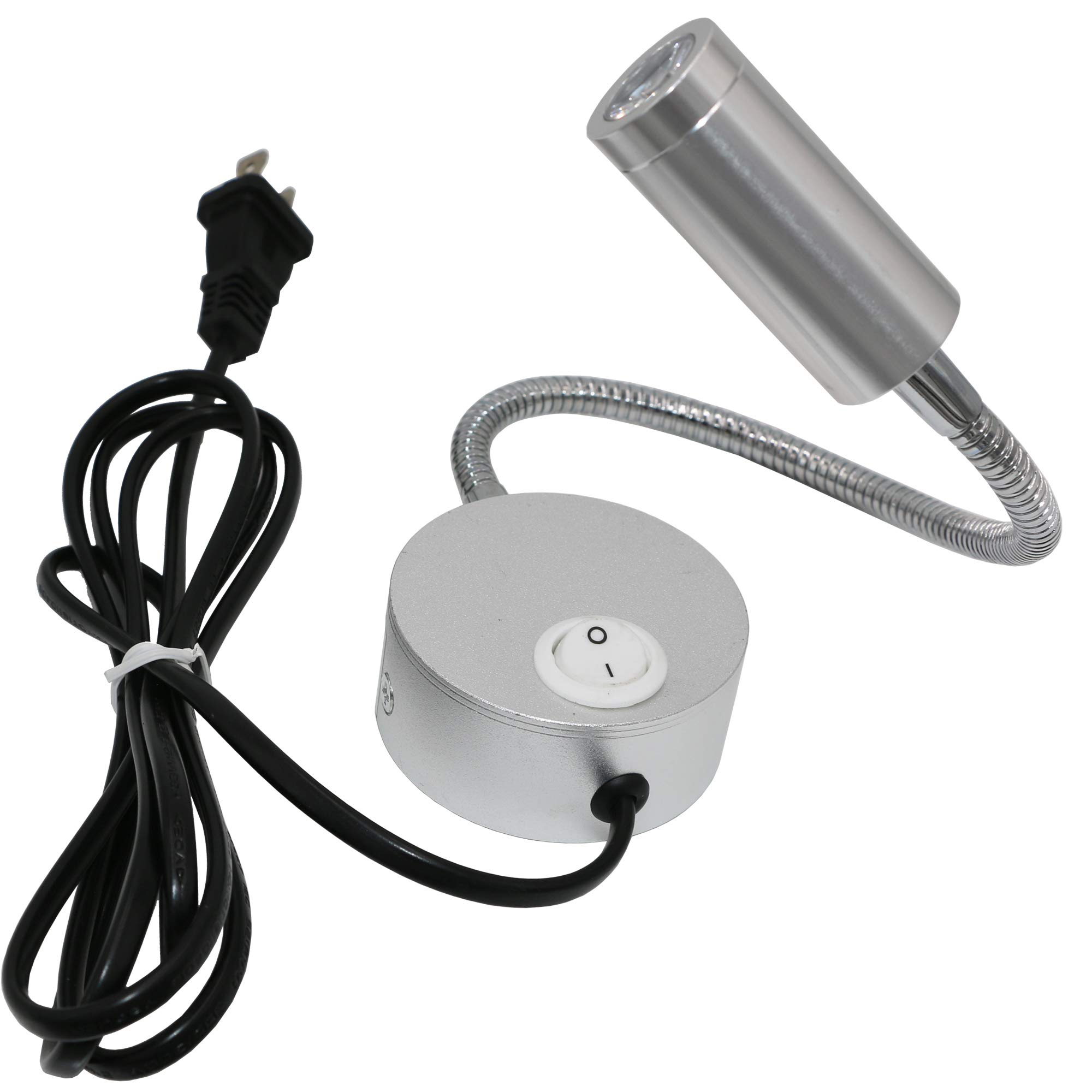 Photo 1 of LUMINTURS 3W LED Wall Sconces Picture Mirror-Light With Plug Book Lamp Button on/off switch Gooseneck Flexible Pipe Pure white