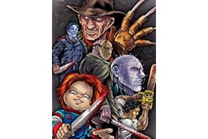 Miairivy Halloween Diamond Painting Kits for Adults, Horror Theme Diamond Art Kits for Adults Beginners, DIY 5D Round Full Drill Diamond Dots Home Wall Decor and Gift (12X16 inches)