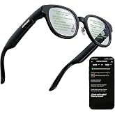 Domars Smart Glasses with AR Display, Invisible Teleprompter Glasses for Speech, AI Real-Time Translation Glasses in 15 Languages, Bluetooth AI Smartglasses for Travel Business Meetings Men Women