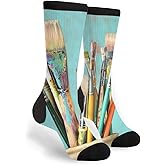 Artist Old Brush Casual Cool 3D Printed Crazy Funny Colorful Fancy Novelty Graphic Crew Tube Socks