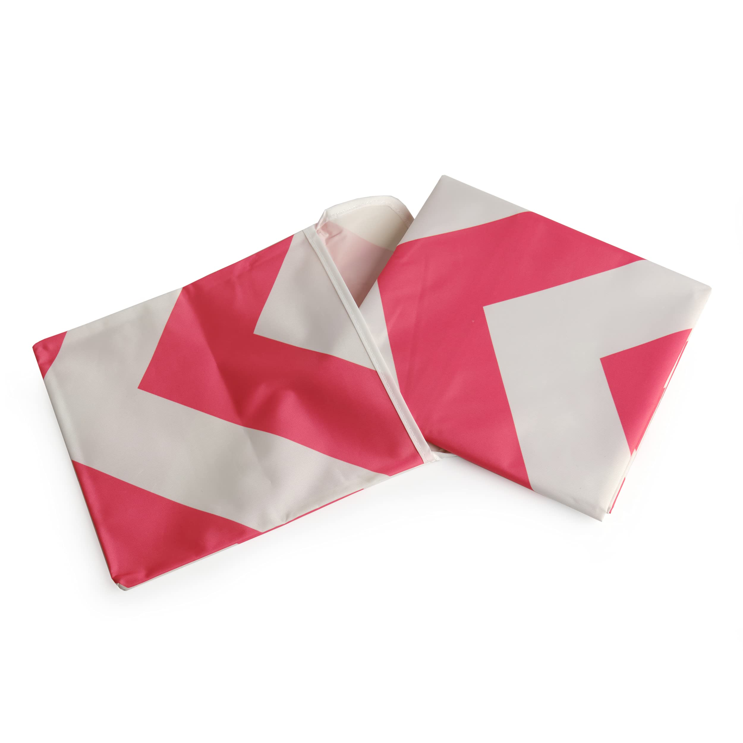 Prince Lionheart CatchAll | Square Floor Mat | Wipes Clean | Non-Slip | Multi-use | With Storage Pocket | 107cm x 107cm – Orange & White Chevron Design