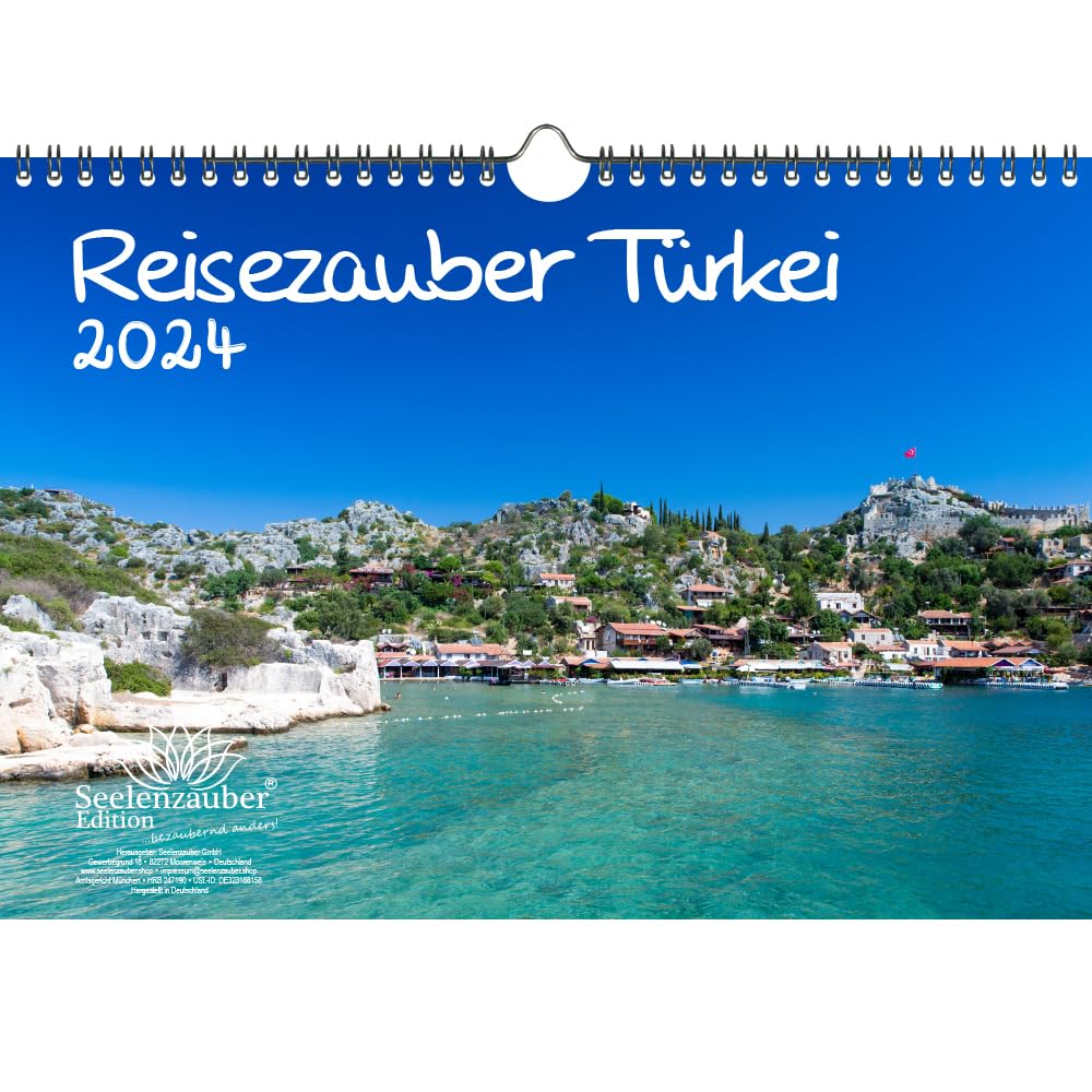 Travel Magic Turkey DIN A4 Calendar for 2024 Ankara Istanbul Side Holiday Beach Sea Seelenzauber
