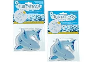 SlipX Solutions Adhesive Bath Treads, Shark Tub Tattoos, Non-Slip Traction to Bathtubs, Showers & Other Slippery Spots (Kid Friendly, Reliable Grip)