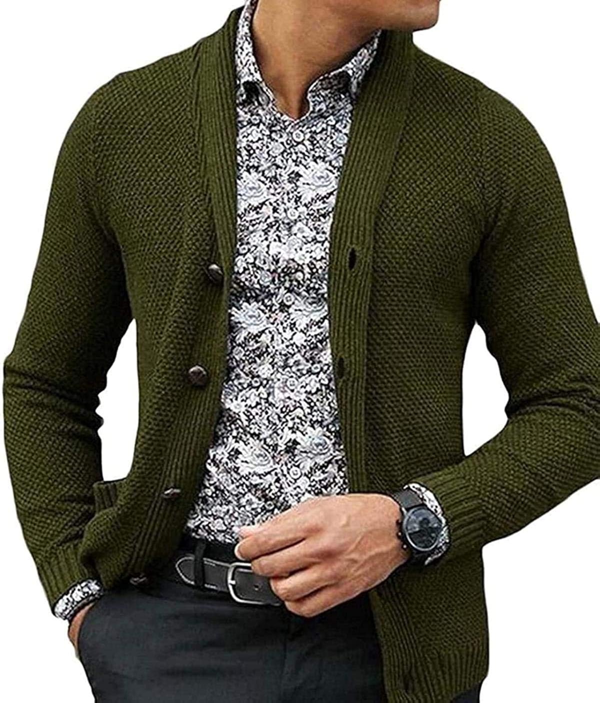 Men's Jacket Sweater Solid Regular Fit Knitted Button Sweater Cardigan