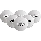 STIGA 3-Star Superior-Quality White Table Tennis Balls for Tournament Play (6-Pack) (10197)