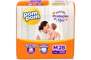 Fralda Pom Pom Protek Proteção de Mãe Jumbo M 28 Unidades