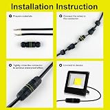 Wealrotn Waterproof Junction Box Outdoor Cable Connectors IP68 3 Pin 3.5-8mm view 4