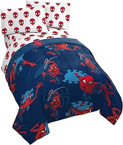 Jay Franco Marvel Spiderman Spidey Daze 5 Piece Full Bed Set - Includes Reversible Comforter & Sheet Set Bedding - Super Soft Fade Resistant Microfiber (Official Marvel Product)