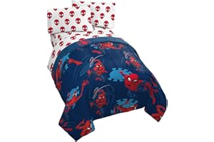 Jay Franco Marvel Spiderman Spidey Daze 5 Piece Queen Bed Set - Includes Reversible Comforter & Sheet Set Bedding - Super Soft Fade Resistant Microfiber (Official Marvel Product)