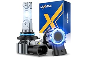 LAXMAS 9005 Bulbs 28,000LM Brightness Fog Light, 6500K Wider Vision Cool White, Plug and Play, Pack of 2