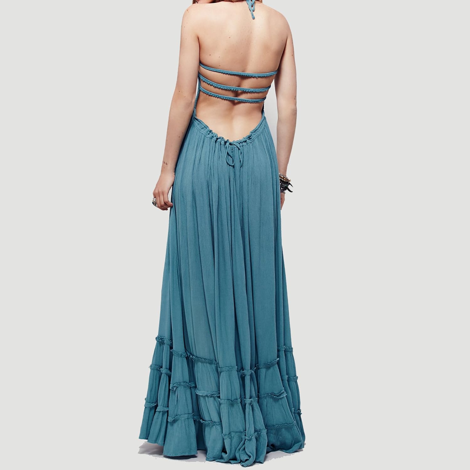R.Vivimos Womens Summer Cotton Sexy Blackless Long Dresses at  Women’s Clothing store
