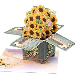 Giiffu 3D Sunflower Pop-Up Greeting Card with