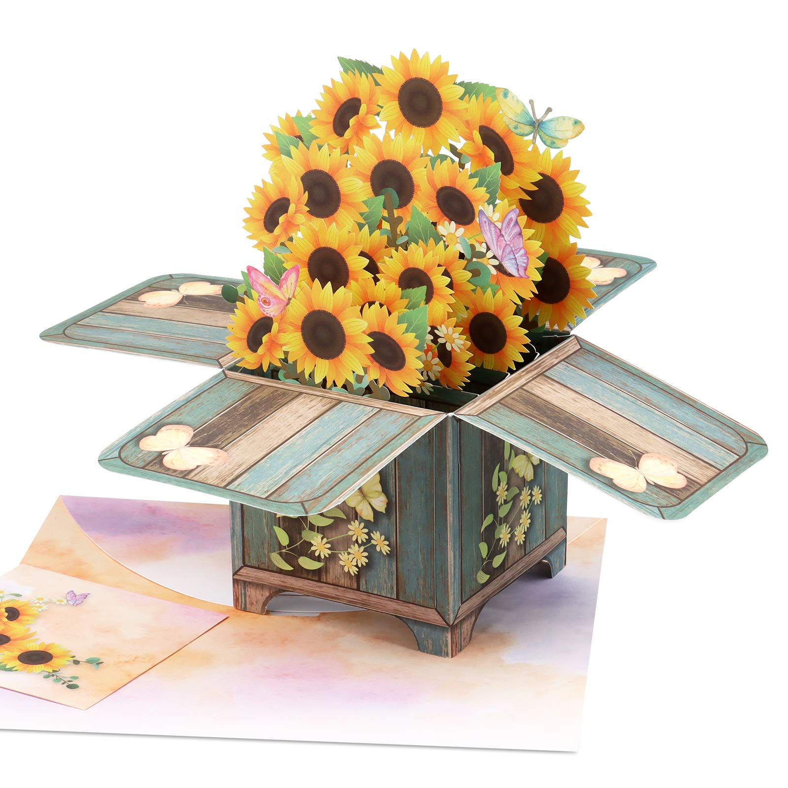 Giiffu 3D Sunflower Pop-Up Greeting Card with