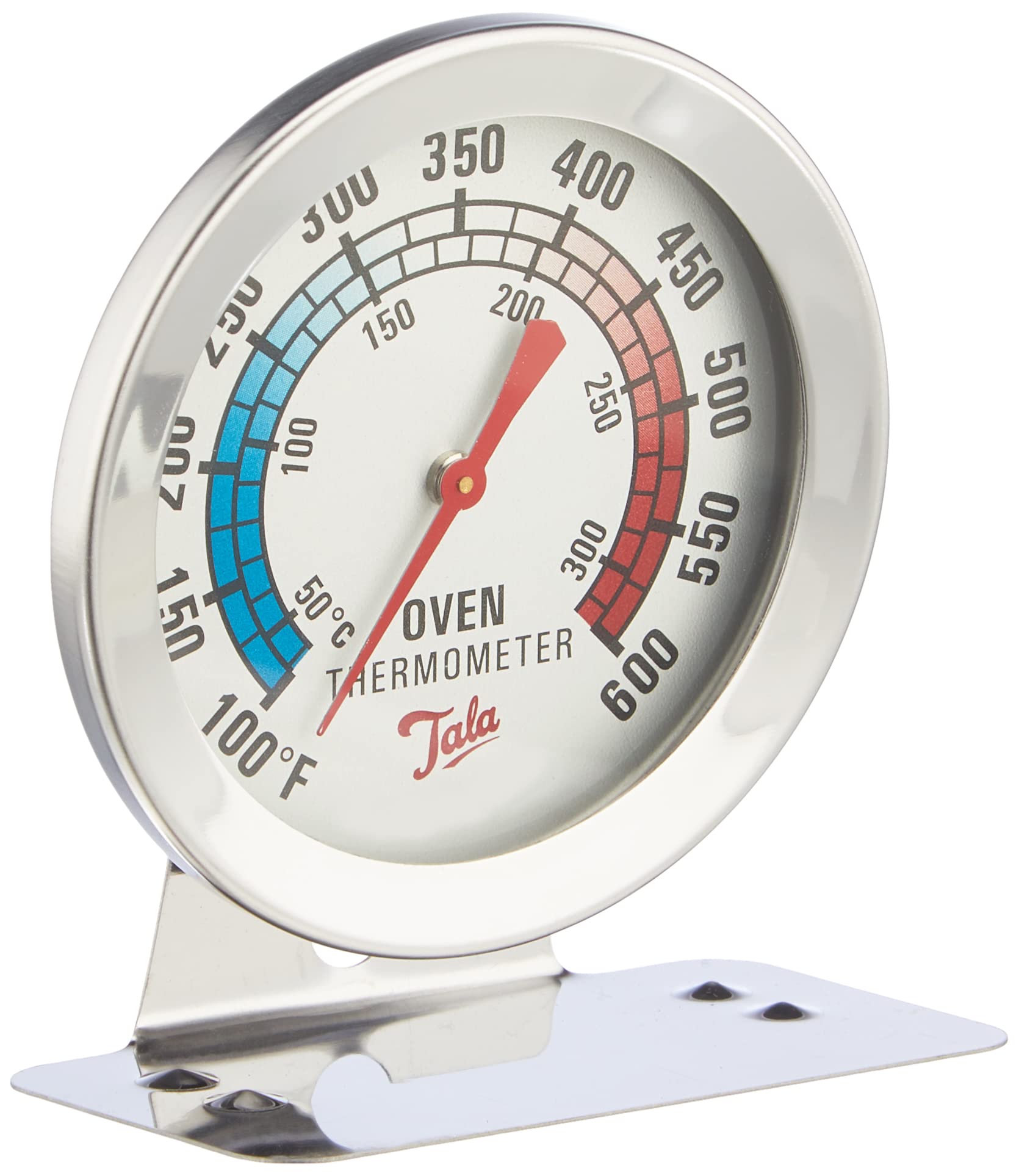 Tala Stainless Steel Oven Thermometer with Celsius and Fahrenheit Colour Coded Markings, can Stand or hang, Easy to Read