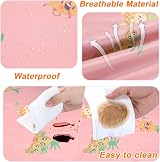 PewinGo Weaning Bib Attaches and Cover Baby Pink | Waterproof, Machine view 6