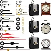 EMOON 3-Piece Silent Clock Mechanism Kit with 7 Pairs of Short Clock Hands Battery Operated Quartz Movement for DIY Clock Rep