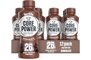 Core Power Protein Shake, Chocolate, 26g Bottle, 14oz, 12 Pack