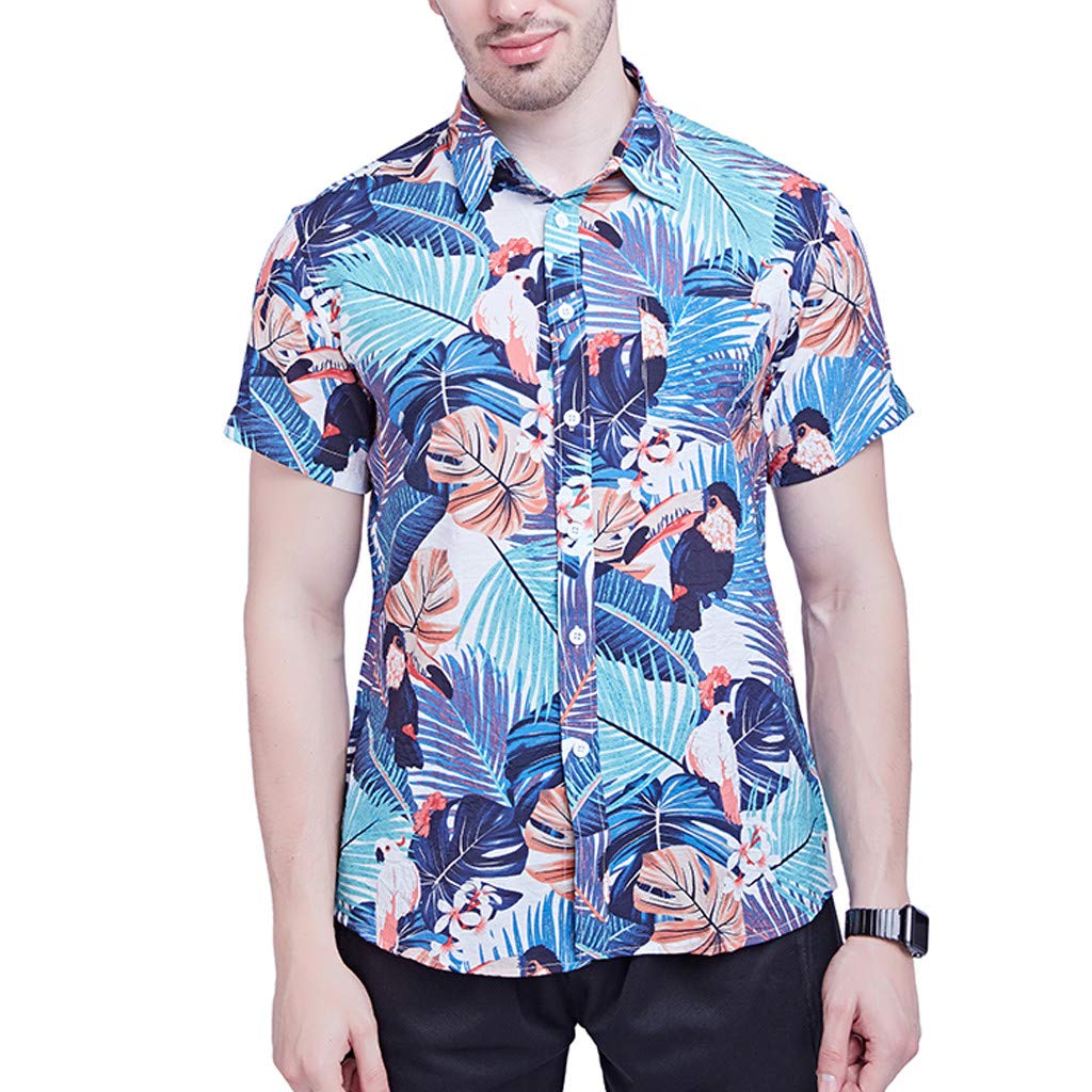 At The Lowest Price Palarn Mens Fashion Sports Shirts Mens New Short Sleeves Of Beach Wind Printing Fashion Cotton Short Sleeve Top Exclusive Designs Www Isainatoparrucchieri It