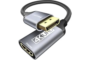 UANTIN Display Port to HDMI 4K Adapter | Braided DP DisplayPort Male to HDMI Female Uni-Directional Converter for PC Dell HP 