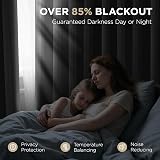 Joydeco Blackout Curtains 96 Inch Two Panels Thermal Insulated Dark Grey view 3